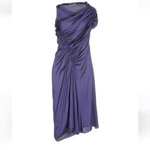 14. NWT LANVIN SATIN RUCHED DRAPED MIDI DRESS SIZE IT 40 /  US 4